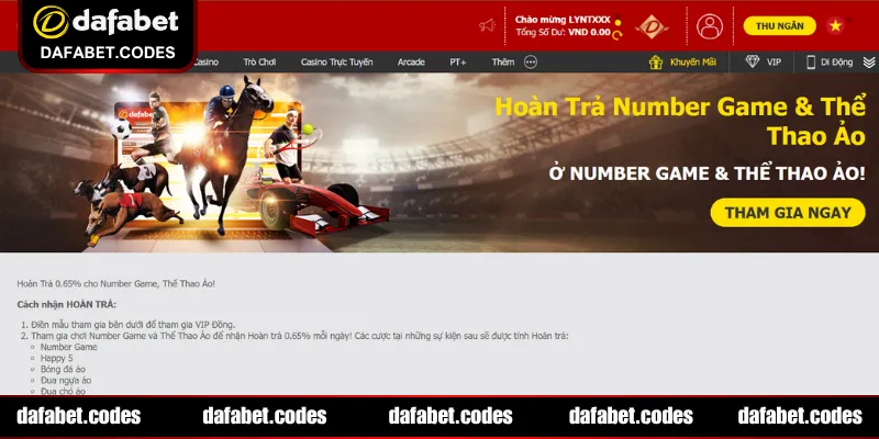 Khuyến mãi DAFABET cho người mê E-sports và Number game